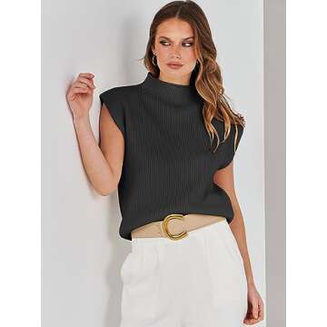 Chic Women's Mock Neck Sleeveless Sweater Vest