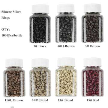 1000 Silicone Micro Link Rings for Hair Extensions | Damage-Free