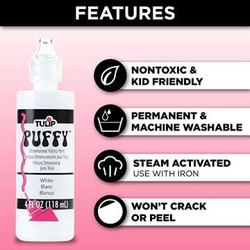 TULIP Puff Paint Puffy White 4 Fl Oz (Pack of 1)