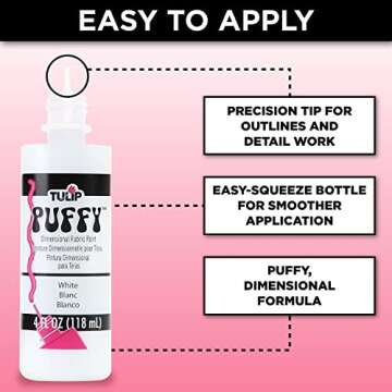 TULIP Puff Paint Puffy White 4 Fl Oz (Pack of 1)