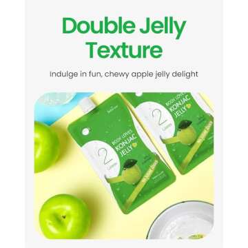 Jadamsun Konjac Jelly (Apple, 10 pcs) - Lowest Calorie Healthy Korean Snack, Dietary Fiber, Sugar-Free Jelly Drink. Vegan, Low-Calorie, Gluten-Free