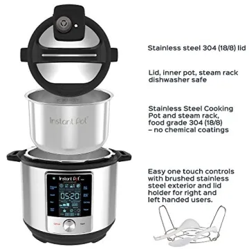 Instant Pot Max 6 Quart Multi-use Electric Pressure Cooker with 15psi Pressure Cooking, Sous Vide, Auto Steam Release Control and Touch Screen