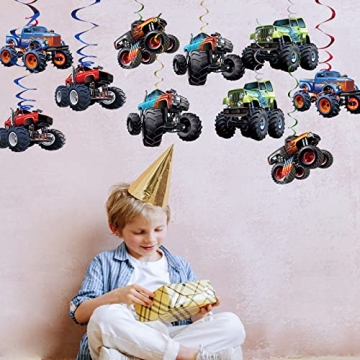 Monster Truck Hanging Swirls Set - 25PCS Party Decorations