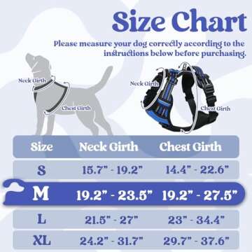 rabbitgoo Dog Harness Medium Sized, No Pull Pet Harness with 3 Buckles, Adjustable Soft Padded Pooch...