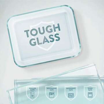 FineDine 20-Piece Glass Food Storage Container Set - 100% Leakproof, BPA-Free, and Oven Safe - Perfect for Meal Prep and On-the-Go (Grey)