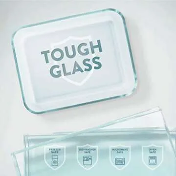 FineDine 20-Piece Glass Food Storage Container Set - 100% Leakproof, BPA-Free, and Oven Safe - Perfect for Meal Prep and On-the-Go (Grey)