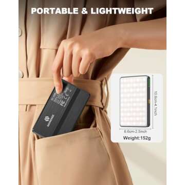 RAYMENGE 120 LED Selfie Light for Phone with Front & Back Clip, 3 Light Mode CRI 95+ 2500K-9000K Infinitely Dimmable Light, 3000mAh High Power Rechargeable Clip On Light for Selfie, Tiktok, Vlog