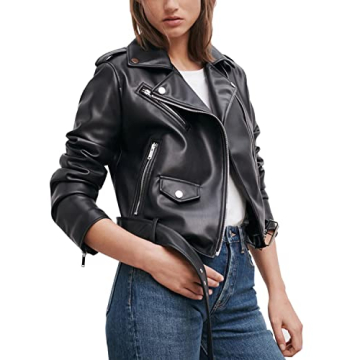 Stylish LY VAREY LIN Women's Faux Leather Jacket