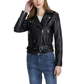 Stylish LY VAREY LIN Women's Faux Leather Jacket