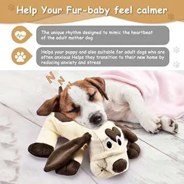 Moropaky Puppy Heartbeat Toy Heartbeat Stuffed Animal for Dogs, Dog Heartbeat Toy for Puppy Sleep Aid Crate Training Calming, Dog Anxiety Toys for Puppy Comfort