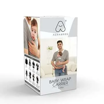 Acrabros Baby Wrap Carrier,Hands Free Baby Carrier Sling,Lightweight,Breathable,Softness,Perfect for Newborn Infants and Babies Shower Gift,Black