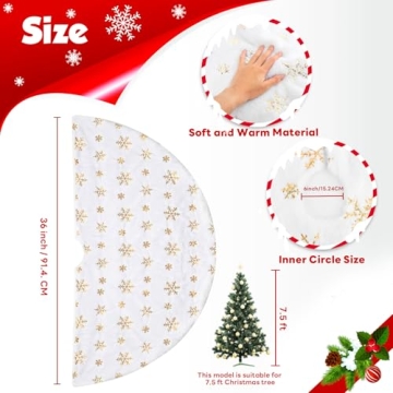 Plush Gold Sequin Christmas Tree Skirt 36 Inch