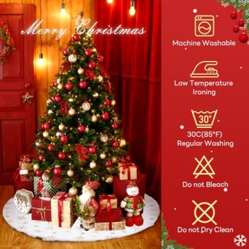 Plush Gold Sequin Christmas Tree Skirt 36 Inch