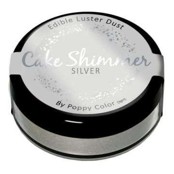 Cake Shimmer by Poppy Color - Edible Luster Dust - For Cakes, Cupcakes, Cake Pops & More (Silver)