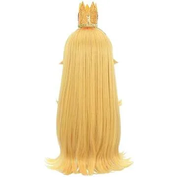 Morvally Blonde Princess Wig Set with Crown & Earrings