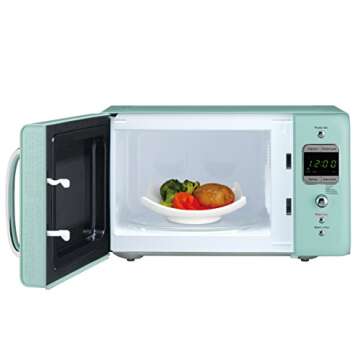 Daewoo KOR-7LREM Retro Countertop Microwave Oven 0.7 Cu.'., 700W | Mint Green