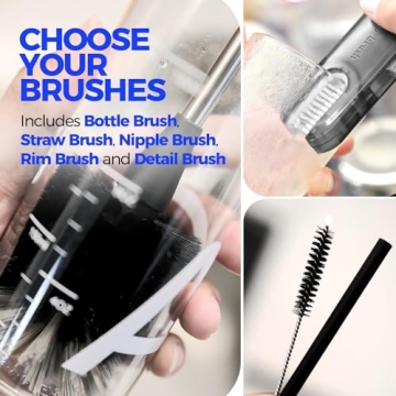 Holikme 6 Pack Bottle Brush Set for Easy Cleaning