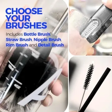 Holikme 6 Pack Bottle Brush Set for Easy Cleaning