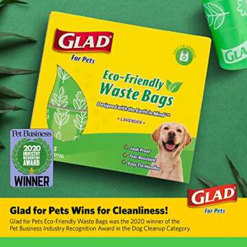 Glad Eco Friendly Dog Waste Bags - Durable, Scented, Leak-Proof Pet Waste Solution
