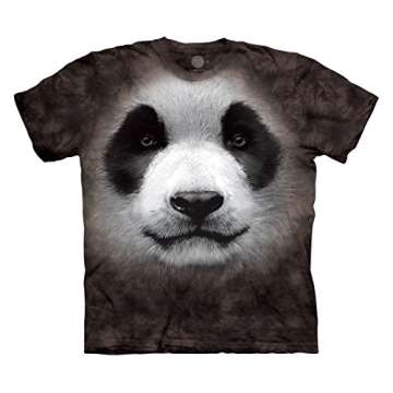 The Mountain Men's Big Face Panda T-Shirt, Black, L