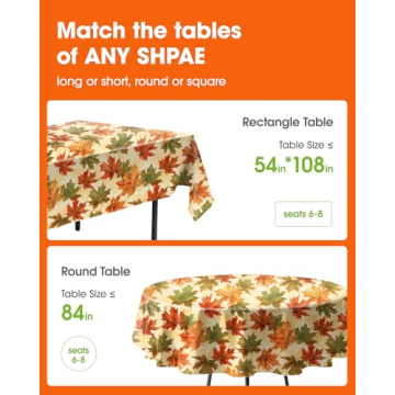 Pureegg 8-Pack Disposable Plastic Table Cloths - Versatile & Sturdy