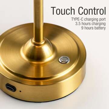 ONEWISH Battery Operated Cordless Table Lamp - Stylish & Versatile