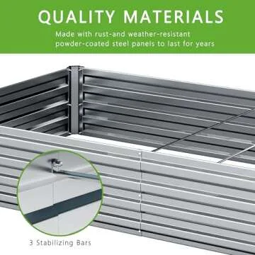 DIIYIV 2PCS Galvanized Raised Garden Bed Kit for Planting