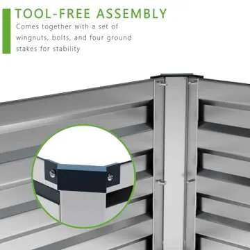 DIIYIV 2PCS Galvanized Raised Garden Bed Kit for Planting