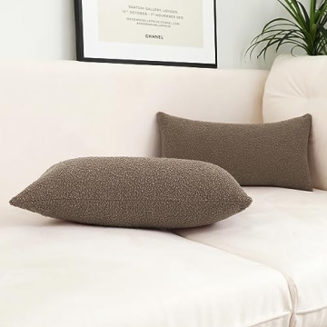 Jeneoo Light Brown Decorative Lumbar Pillow Cover