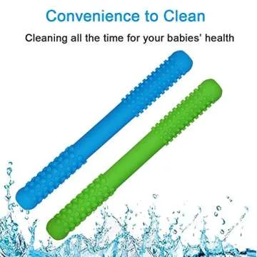 Hollow Teething Tubes Toys for Babies Girls Boys, 5 Pack Silicone Baby Teether Toy Tube for Infants with Nursing Biting Chewing, Chew Straws for Toddlers 6-12 Months (Style A)