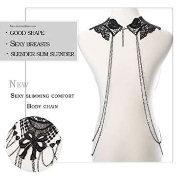 Yovic Gothic Black Body Chain for Women - Stylish & Unique