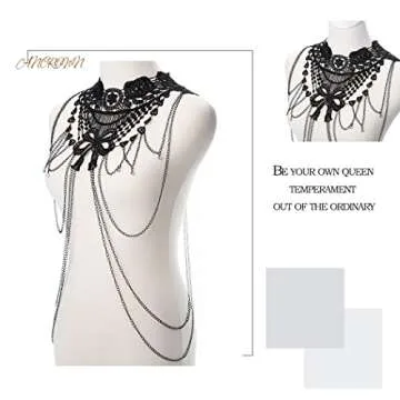 Yovic Gothic Black Body Chain for Women - Stylish & Unique