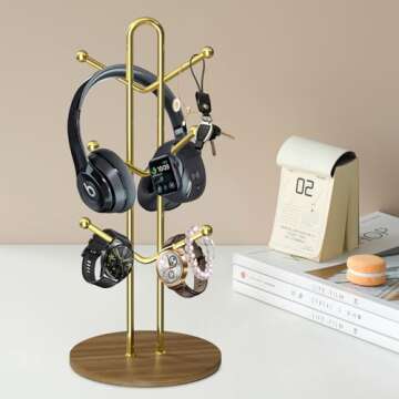 Stylish Buruis Mug Rack with 6 Hooks and Elegant Design