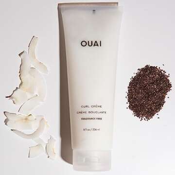 OUAI Curl Creme, Fragrance Free - Universal Creme for All Curl Types - 8 fl oz