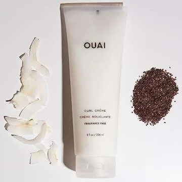 OUAI Curl Creme, Fragrance Free - Universal Creme for All Curl Types - 8 fl oz