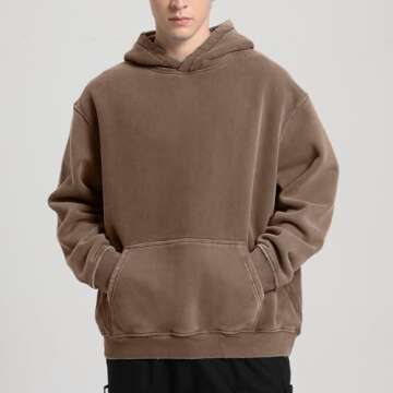 FAIABLE Men's Oversized Plush Fleece Hoodie - Cozy & Stylish