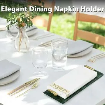 Stylish Marble Towel Holder with Gold Handle