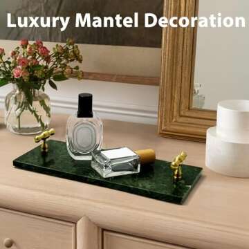 Stylish Marble Towel Holder with Gold Handle