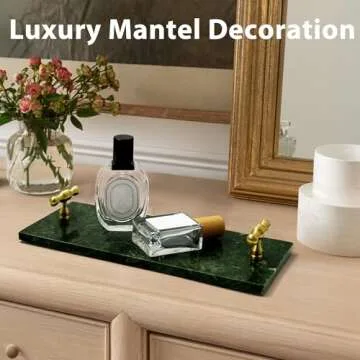 Stylish Marble Towel Holder with Gold Handle