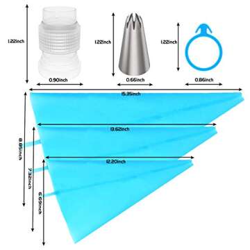 Ouddy Frosting Piping Kit, Piping Bags and Tips Set Cake Decorating Supplies with 24 Piping Tips, 3 ...