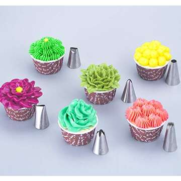 Ouddy Frosting Piping Kit, Piping Bags and Tips Set Cake Decorating Supplies with 24 Piping Tips, 3 Reusable Silicone Pastry Bags,3 Icing Smoother, 3 Couplers for Baking Supplies, 39Pcs (Silver)