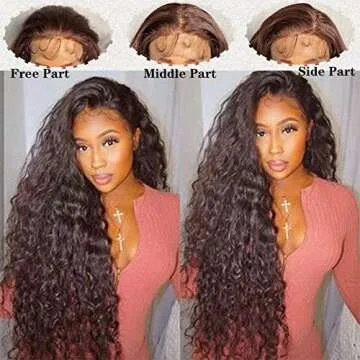 SOKU Natural Brown Lace Frontal Water Wave Wig 34 Inch