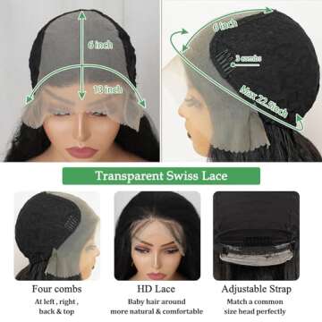 SOKU 13x6 Lace Frontal Water Wave Wigs with Baby Hair Natural Brown 34 Inches Long Heat Resistant Synthetic Hair Pre-plucked Free Part Transparent Swiss Lace Front Wavy Wigs for Women