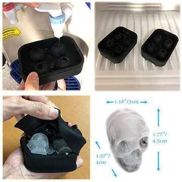 Stritra 3D Skull Ice Mold for Unique Whiskey & Cocktails