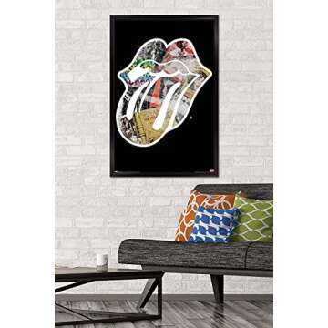 Trends International Rolling Stones - Logo Wall Poster, 22.375" x 34", Black Framed Version