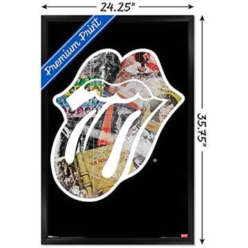 Trends International Rolling Stones - Logo Wall Poster, 22.375" x 34", Black Framed Version