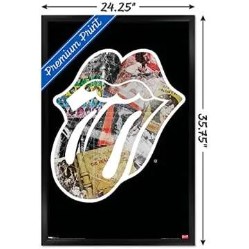 Trends International Rolling Stones - Logo Wall Poster, 22.375" x 34", Black Framed Version
