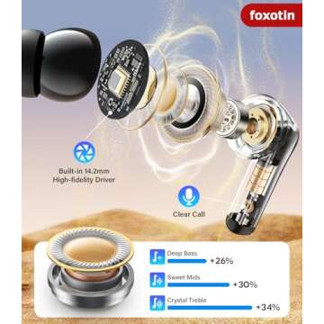 T16 Wireless Earbuds - Bluetooth 5.3, 48H Playback, Waterproof