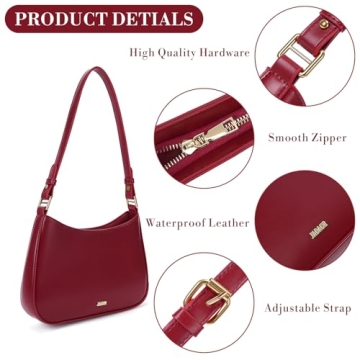 GETERUUV Stylish Red Shoulder Bag for Women