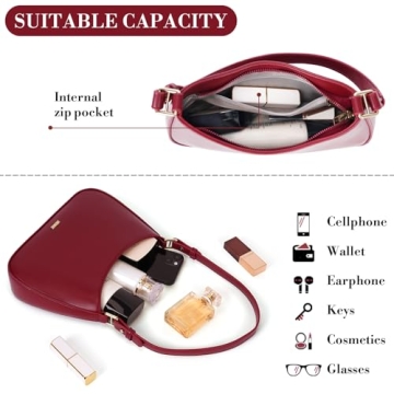 GETERUUV Stylish Red Shoulder Bag for Women